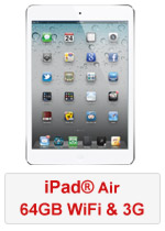iPad® Air 64GB WiFi & 3G - White (Refurbished by EB Games) (preowned)