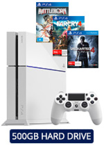 500GB PlayStation 4 White Console + 3 Games